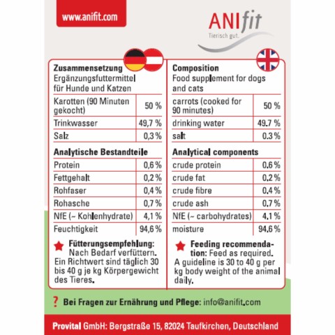 Cat Dog Accessories Supplements Moro's carrot soup (Karottensuppe) 390g 1 Piece -2- Anifit