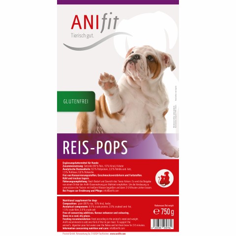 Hund B.A.R.F. Flocken Hundefutter Schonkost Hund Reis-Pops 750g 1 Stück -3- Anifit